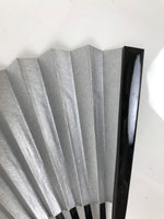 Japanese Paper Folding Fan Sensu Vtg Lacquered Bamboo Gold Silver Formal 4D894