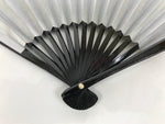 Japanese Paper Folding Fan Sensu Vtg Lacquered Bamboo Gold Silver Formal 4D894