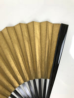 Japanese Paper Folding Fan Sensu Vtg Lacquered Bamboo Gold Silver Formal 4D894