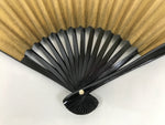 Japanese Paper Folding Fan Sensu Vtg Lacquered Bamboo Gold Silver Formal 4D894