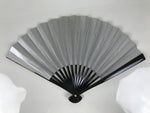 Japanese Paper Folding Fan Sensu Vtg Lacquered Bamboo Gold Silver Formal 4D894
