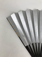 Japanese Paper Folding Fan Sensu Vtg Lacquered Bamboo Gold Silver Formal 4D894