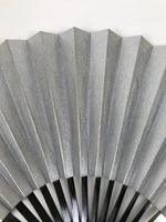 Japanese Paper Folding Fan Sensu Vtg Lacquered Bamboo Gold Silver Formal 4D894