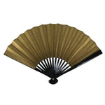 Japanese Paper Folding Fan Sensu Vtg Lacquered Bamboo Gold Silver Formal 4D894