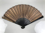 Japanese Paper Folding Fan Sensu Vtg Lacquered Bamboo Gold Silver Formal 4D907
