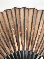 Japanese Paper Folding Fan Sensu Vtg Lacquered Bamboo Gold Silver Formal 4D907