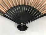 Japanese Paper Folding Fan Sensu Vtg Lacquered Bamboo Gold Silver Formal 4D907
