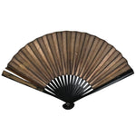 Japanese Paper Folding Fan Sensu Vtg Lacquered Bamboo Gold Silver Formal 4D907