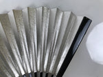 Japanese Paper Folding Fan Sensu Vtg Lacquered Bamboo Gold Silver Formal 4D957