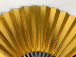 Japanese Paper Folding Fan Sensu Vtg Lacquered Bamboo Gold Silver Formal 4D957