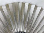 Japanese Paper Folding Fan Sensu Vtg Lacquered Bamboo Gold Silver Formal 4D957