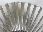 Japanese Paper Folding Fan Sensu Vtg Lacquered Bamboo Gold Silver Formal 4D957
