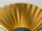 Japanese Paper Folding Fan Sensu Vtg Lacquered Bamboo Gold Silver Formal 4D958