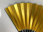Japanese Paper Folding Fan Sensu Vtg Lacquered Bamboo Gold Silver Formal 4D959