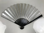 Japanese Paper Folding Fan Sensu Vtg Lacquered Bamboo Gold Silver Formal 4D959