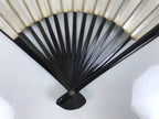 Japanese Paper Folding Fan Sensu Vtg Lacquered Bamboo Gold Silver Formal 4D960