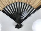 Japanese Paper Folding Fan Sensu Vtg Lacquered Bamboo Gold Silver Formal 4D960