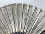 Japanese Paper Folding Fan Sensu Vtg Lacquered Bamboo Gold Silver Formal 4D960