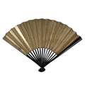 Japanese Paper Folding Fan Sensu Vtg Lacquered Bamboo Gold Silver Formal 4D960