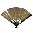 Japanese Paper Folding Fan Sensu Vtg Lacquered Bamboo Gold Silver Formal 4D960