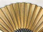 Japanese Paper Folding Fan Sensu Vtg Lacquered Bamboo Gold Silver Formal 4D961