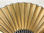 Japanese Paper Folding Fan Sensu Vtg Lacquered Bamboo Gold Silver Formal 4D961