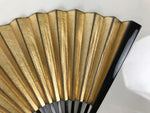 Japanese Paper Folding Fan Sensu Vtg Lacquered Bamboo Gold Silver Formal 4D961
