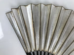 Japanese Paper Folding Fan Sensu Vtg Lacquered Bamboo Gold Silver Formal 4D961