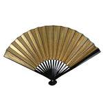 Japanese Paper Folding Fan Sensu Vtg Lacquered Bamboo Gold Silver Formal 4D961