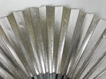 Japanese Paper Folding Fan Sensu Vtg Lacquered Bamboo Gold Silver Formal 5D6