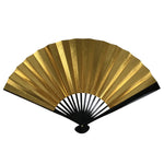Japanese Paper Folding Fan Sensu Vtg Lacquered Bamboo Gold Silver Formal 5D6