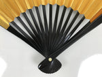 Japanese Paper Folding Fan Sensu Vtg Lacquered Bamboo Gold Silver Formal 5D7