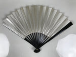 Japanese Paper Folding Fan Sensu Vtg Lacquered Bamboo Gold Silver Formal 5D7