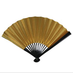 Japanese Paper Folding Fan Sensu Vtg Lacquered Bamboo Gold Silver Formal 5D7