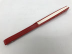 Japanese Paper Folding Fan Sensu Vtg Red Bamboo Frame Simple White Blank 4D946