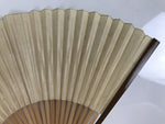Japanese Paper Folding Fan Vtg Sensu Bamboo Frame Blue Stripes Geometric 5D12
