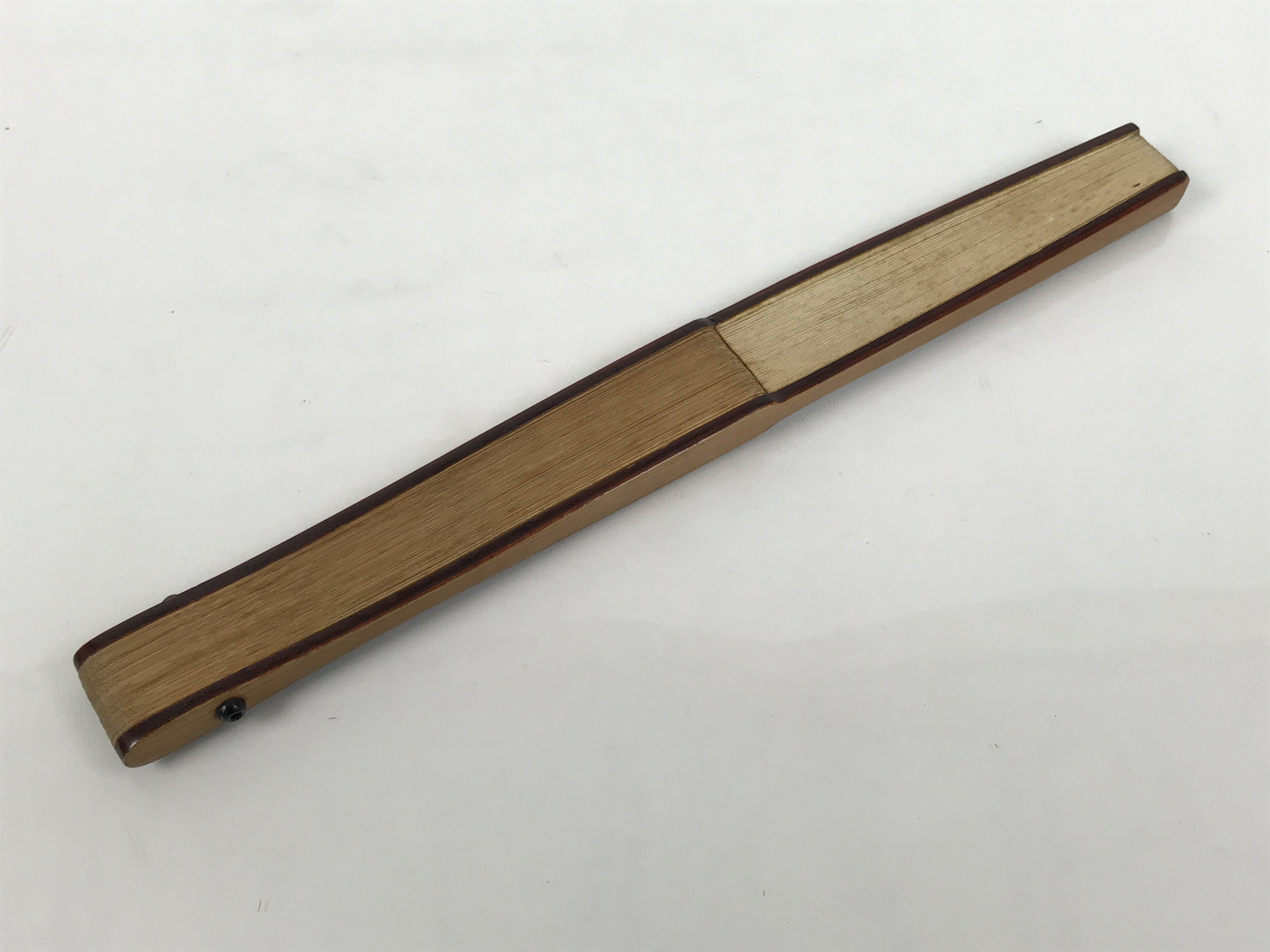 Japanese Paper Folding Fan Vtg Sensu Bamboo Frame Cricket Insect Leaf White 5D10
