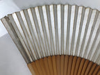 Japanese Paper Folding Fan Vtg Sensu Bamboo Frame Pine Tree Branch Silver 4D982