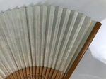 Japanese Paper Folding Fan Vtg Sensu Bamboo Frame River Cherry Blossom 4D981