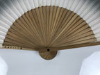 Japanese Paper Folding Fan Vtg Sensu Bamboo Frame Silver Crabs Kani Blue 5D15