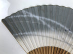 Japanese Paper Folding Fan Vtg Sensu Bamboo Frame Silver Crabs Kani Blue 5D15