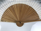Japanese Paper Folding Fan Vtg Sensu Bamboo Frame Silver Crabs Kani Blue 5D15