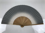 Japanese Paper Folding Fan Vtg Sensu Bamboo Frame Silver Crabs Kani Blue 5D15