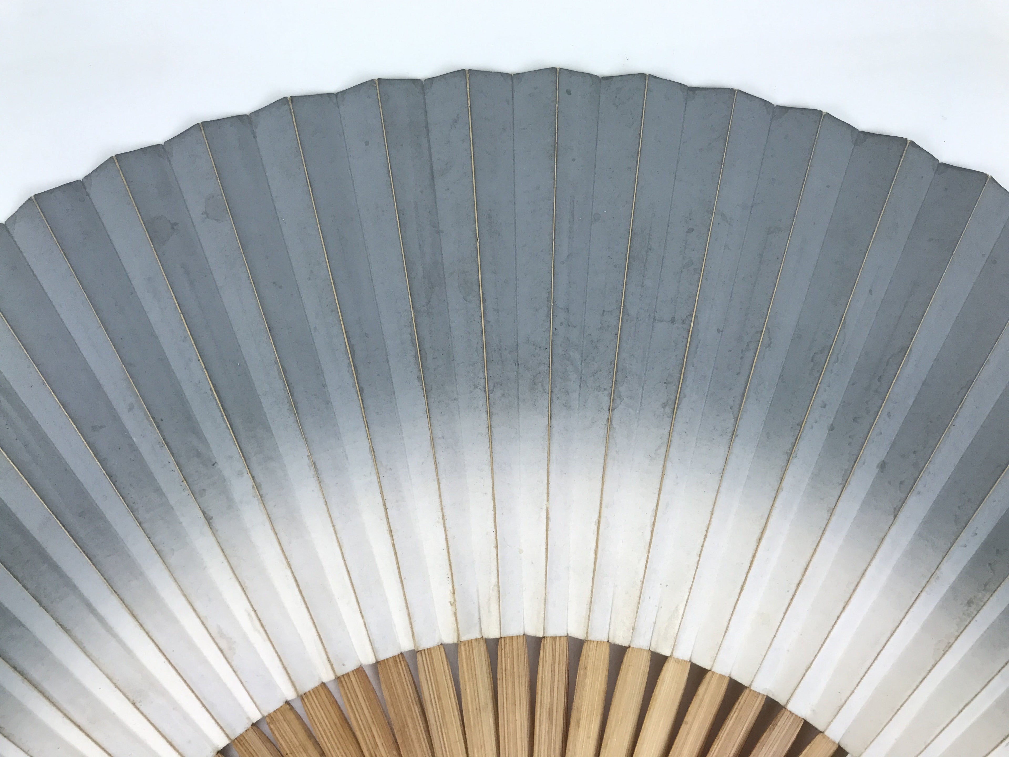 Japanese Paper Folding Fan Vtg Sensu Bamboo Frame Silver Crabs Kani Blue 5D15