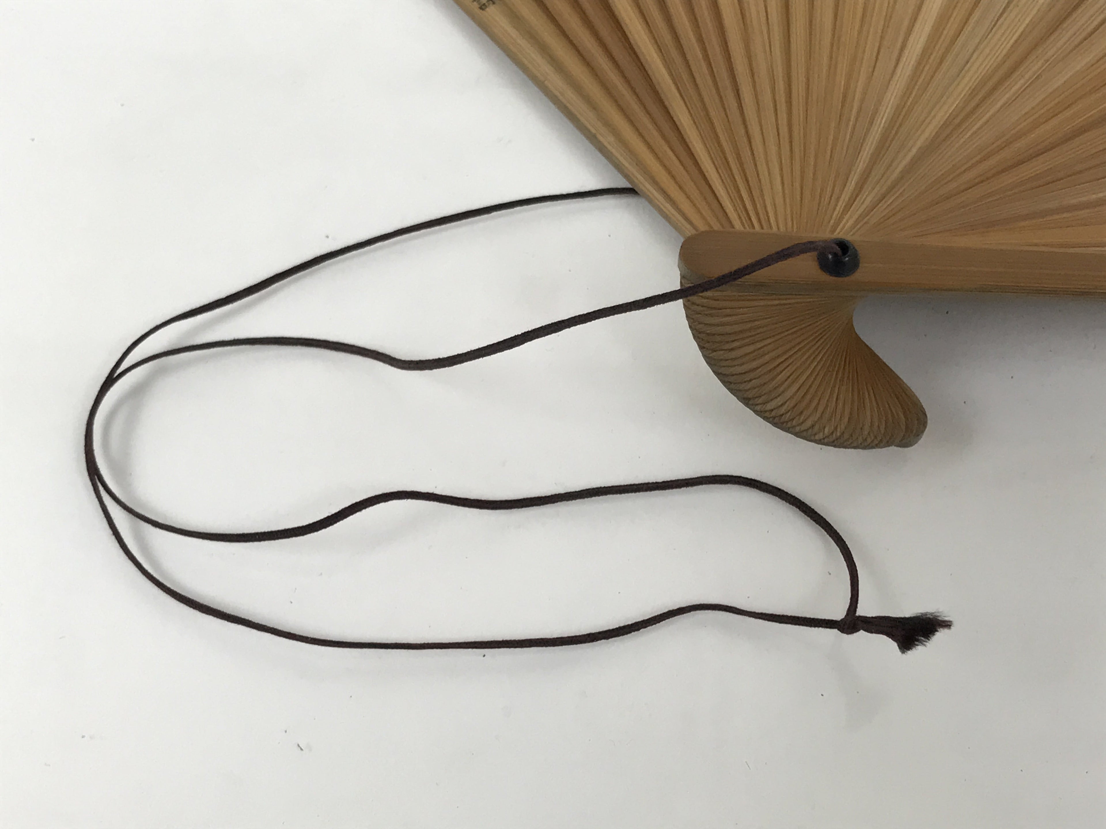 Japanese Paper Folding Fan Vtg Sensu Bamboo Frame Teal White Red Stripe 5D17