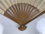 Japanese Paper Folding Fan Vtg Sensu Bamboo Frame White Bird Crane Couple 5D38