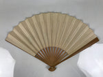 Japanese Paper Folding Fan Vtg Sensu Bamboo Frame White Bird Crane Couple 5D38