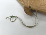 Japanese Paper Folding Fan Vtg Sensu Bamboo Frame White Green Sansho Berry 5D16