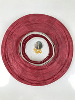 Japanese Paper Hanging Lantern Vtg Candle Holder Small Round Red Decor LT92