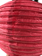 Japanese Paper Hanging Lantern Vtg Candle Holder Small Round Red Decor LT92